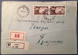 LEŠNICA1951 Air Mail 10 Din Multiple Frkg ! #648 R+AR Cover>Red Cross (Jugoslawien Flugpost Brief Yugoslavia Lettre - Airmail