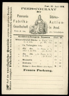 ARAD 1873. 2Kr-os  Díjjegyes Levlap Dekoratív Céges Nyomással, árjegyzékkel - Covers & Documents