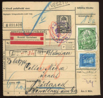 VÉSZTŐ 1932. Szép Csomagszállító 70. Sz. Posta Bárcázó Állomás Bélyegzéssel Budapestre - Covers & Documents