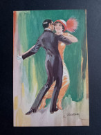 Delcampe - Illustrateur, Femme, Homme, Couple De Danseurs, Danse, Tango, Valse, Illustré Par Usaba - Tanz