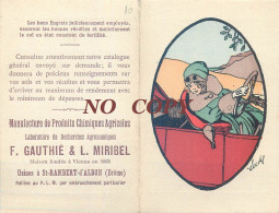 CALENDRIER ANNEE 1920 PUBLICITE F? GAUTHIE § MIRIBEL SAINT-RAMBERT-D'ALBON DROME ENGRAIS ILLUSTRATEUR ART DECO - Formato Piccolo : 1901-20