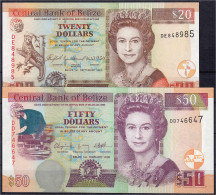 Delcampe - 20 U. 50 Dollars 2007 U. 2009. I / I- Pick 69c, 70c. - Belize