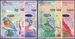 Delcampe - 2, 5, 10, 20, 50 U. 100 Dollars 1.1.2009. Alle Die Selbe KN. 000543. I / I-, Sehr Selten. Pick 57, 58, 59, 60, 61, 62. - Bermudas