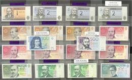 Delcampe - Eesti Bank, 18 Scheine Zu 1, 3x 2, 3x 5, 5x 10, 3x 25, 50, 100 U. 500 Kronen 1991 - 2007. Alle In Original Folie Der Ees - Estonia