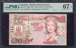 Delcampe - 50 Pounds 1.7.1995. PMG Grading 67 Suberb Gem Unc EPQ. Pick 28. - Gibilterra
