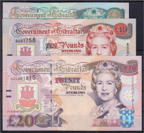 Delcampe - 3 Scheine Zu 5, 10 U. 20 Pounds 2000-2004. I. Pick 29, 30, 31. - Gibilterra
