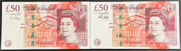 Delcampe - Bank Of England, 2x 50 Pounds (2011 - 2005). Unterschrift: Chris Salmon U. Victoria Cleland. I / I- Pick 393a, 393b. - Altri & Non Classificati