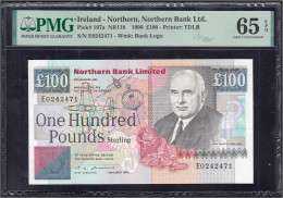 Delcampe - 100 Pounds 1.11.1990. PMG Grading 65 Gem Uncirculated EPQ. Pick 197a. - Irlanda