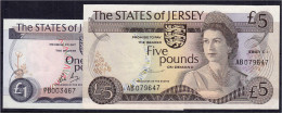 Delcampe - 1 U. 5 Pounds 1976 - 1988. I. Pick 11b,12a. - Jersey