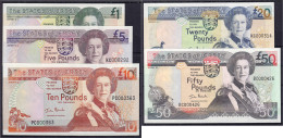 Delcampe - 5 Scheine Zu 1, 5, 10, 20 U. 50 Pounds O.D. (2000) I. Pick 26, 27, 28, 29, 30. - Jersey