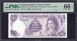 Delcampe - 40 Dollars 1974 (1981). PMG Grading 66 Gem Uncirculated EPQ. Pick 9a. - Isole Caiman