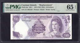 Delcampe - 40 Dollars 1974 (1981). Replacement. PMG Grading 65 Gem Uncirculated EPQ. Pick 9a*. - Isole Caiman