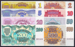 Delcampe - 1, 2, 5, 20, 50, 200 U. 500 Rubel 1992. I / I- Pick 35, 36, 37, 38, 39, 40, 41, 42. - Lettonia