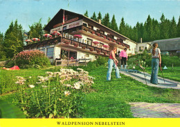 WALDPENSION NEBELSTEIN HOTEL, RESORT, TERRACE, UMBRELLA, MINIGOLF, WEITRA, POSTCARD, AUSTRIA - Weitra