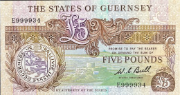 Guernsey 5 Pounds, P-49 (1980) - UNC - E999934 - Guernsey