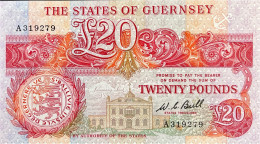 Guernsey 20 Pounds, P-51c (1980) - UNC - RARE - Guernsey