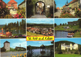 SANKT VEIT AN DER GLAN, SCHÜSSELBRUNNEN, POSTTOR, WALTHER FOUNTAIN, KRAIGER SEE, CHILD, RESORT, TOWER, POSTCARD, AUSTRIA - St. Veit An Der Glan
