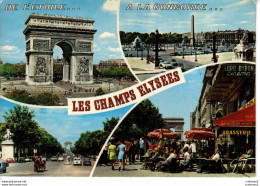 Delcampe - PARIS Le Champs Elysées En 1984 Arc De Triomphe Place De La Concorde Brasserie Lord Byron Cinéma Löwenbräu Münich - Champs-Elysées