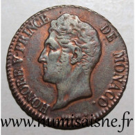 MONACO - KM 95.2a - 5 CENTIMES 1837 - Prince Honoré V - Faiblesse De Frappe Sur Le 1 - TTB - 1819-1922 Honoré V, Charles III, Albert I