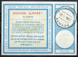 ERITREA ( ETHIOPIA)  Vi19  35 CENTS  International Reply Coupon Reponse Antwortschein IRC IAS CRI  O ASMARA 21.07.69 - Eritrea
