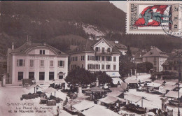 St Imier BE, Place Du Marché, Nouvelle Poste, Boulangerie Et Papeterie Luthert, Vignette Et Cachet Militaire (19.2.1918) - Saint-Imier 