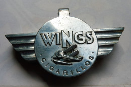 CENDRIER AVIATION PORTABLE CIGARILLOS MARQUE WINGS ANNÉE 1970 - Metal