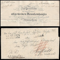 Delcampe - 1838 20 OKTOBER BAYERN MÜNCHEN N. NEUSTADT - CHARGÉ BRIEF RECIPISSE - INSPEKTION ALLGEMEINES KRANKENHAUS - Vorphilatelie