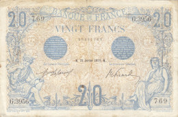 20 F Bleu 22-1-1913 FAY 10.03 Alph. G.3956 - 20 F 1905-1913 ''Bleu''
