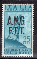 Trieste Zona A (1947) - Posta Aerea 25 Lire ** - Luftpost