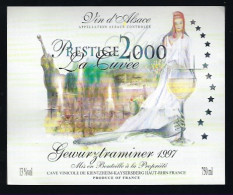 Delcampe - Etiquette Vin Geuwurztraminer 1997  La Cuvée Prestige 2000 " Femme" - Gewurztraminer
