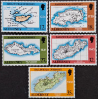 AURIGNY / YT 37 - 41 / ILE - CARTE / NEUFS ** / MNH - Eilanden