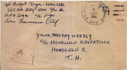 Mariana Islands U.S. Soldier's Free Mail 1945 U.S. Army Postal Service, A.P.O. 244 Saipan, Mariana Islands, 865th Headqu - Mariannes