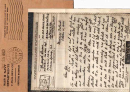 Mariana Islands U.S. War And Navy Departments V-Mail Service Penalty 1944 U.S. Postal Service No. 2 [A.P.O. 244] Saipan, - Mariannes