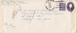 Mariana Islands U.S. 3c Jefferson Prexie On 3c Washington International Envelope 1952 U.S. Navy, 12868 Br. Unit 4 10th M - Mariannes