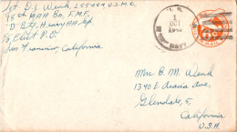 Mariana Islands U.S. 6c Monoplane Air Envelope 1945 U.S. Navy, 18th Anti-Aircraft Artillery Battalion, Heavy Anti-Aircra - Mariannes