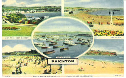 SCENES FROM PAIGNTON, DEVON, ENGLAND. Circa 1954 USED POSTCARD Fa2 - Paignton