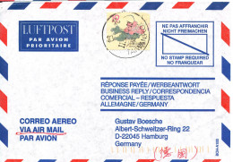 Taiwan Air Mail Cover Sent To Germany 2000 Single Franked - Covers & Documents