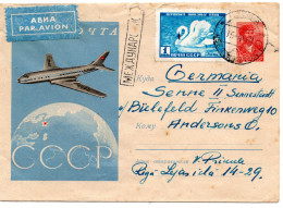 72655 - Russland / UdSSR - 1960 - 60K Arbeiter GALpU "Flugzeug" M ZusFrankatur Als LpBf RIGA -> Westdeutschland - Briefe U. Dokumente