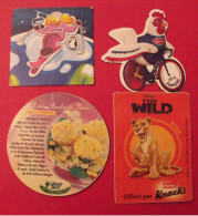 4 Magnets Herta Knacki Géant Vert Pitch Coq Le Gaulois.  Aimant Magnet Image. Vers 2000/2010 - Reclame