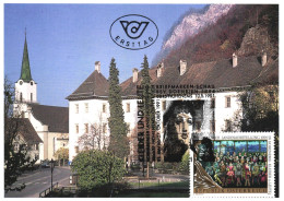 MAXIMUM CARD, MAXI CARD, HOHENEMS, CHURCH, TOWER WITH CLOCK, MOUNTAIN, POSTCARD, AUSTRIA - Hohenems