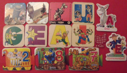 14 Magnets Babybel Gervais Maitre Coq Lucky Luke.  Aimant Magnet Image. Vers 2000/2010 - Reclame