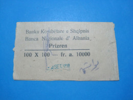 Banka Kombtare E Shipnis - Prizren 1944 100 X 100 Franga Bank Wrap - Albania
