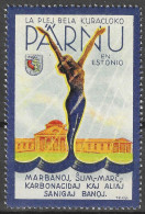 ESTLAND Estonia 1930 Advertising Poster Stamp Pärnu Pernau Kurort Text Auf Esperanto MOST BEAUTIFULL SPA - Esperanto