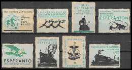 Esperanto Labels - Car - Ship - Airplane - Train - Phonograph - COMMERCE Soccer  From 1932 Olympic Games Los Angeles - Esperanto