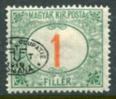 DEBRECEN 1919 1f  Postage Due With Misplaced Overprint LHM / *   Michel Porto 2 - Debreczen