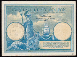 JAMAICA   Im1  2 1/2d  First Imperial Reply Coupon Reponse Antwortschein IAS IRC O KINGSTON M.O.B. 11.05.54 - Jamaica (1962-...)
