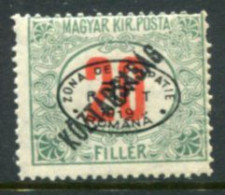 DEBRECEN 1919 20f  Postage Due Köztarsasag  MNH / **  Michel Porto 14 - Debreczen