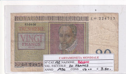 BELGIO 20 FRANCS 1956 P132 - Altri & Non Classificati