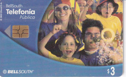 TARJETA DE ECUADOR DE BELLSOUTH DE $3 AFICION FÚTBOL (FOOTBALL) - Ecuador