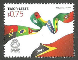 East Timor 2010 - 10 Years AICEP, Flags Stamp MNH - Timor Oriental
